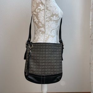 COACH F10417 Signature Slim Crossbody Leather Trim